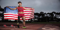 Paralympian With US Flag